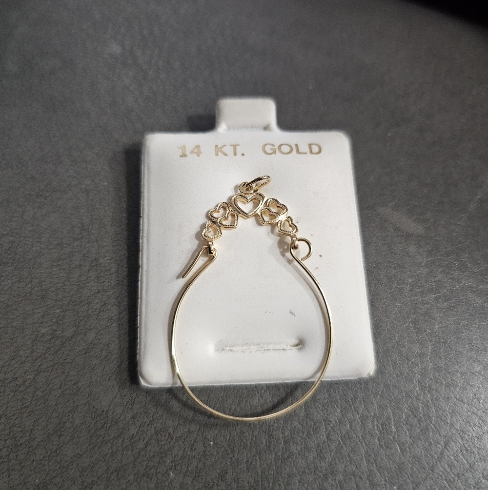 14K Large Heart Charm Holder
